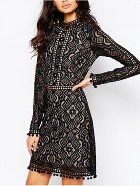 black vera wang dress For Love and Lemons Bette Mini Lace Dress  TrenLend